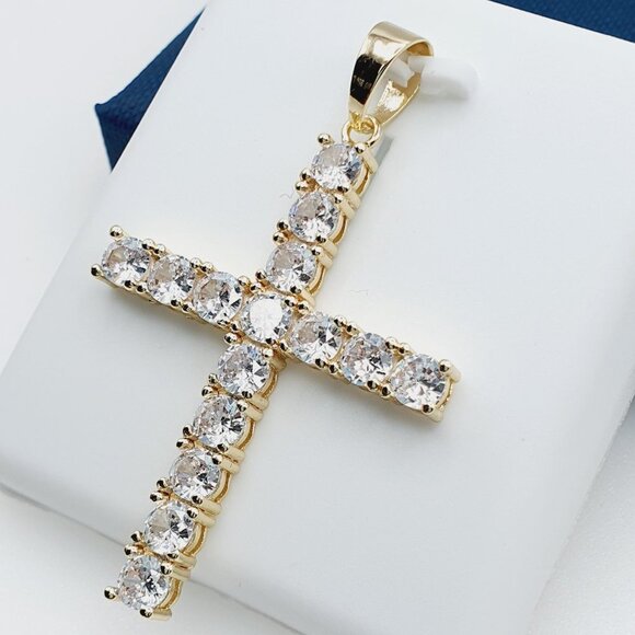 14K Gold Plated Cubic Zircon Pendant, INUS1BR027 - Picture 2 of 9